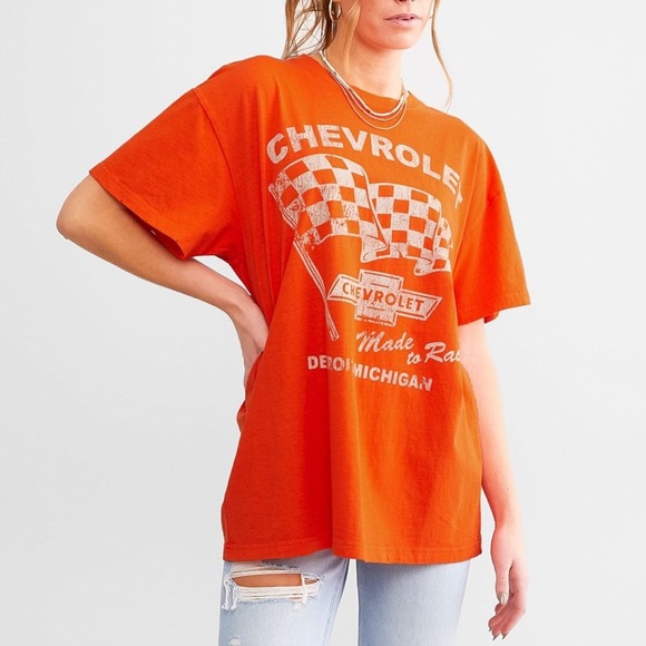GM Chevrolet Made to Race Unisex Graphic Tee - Size XL - Orange - NWOT - Picture 2 of 10